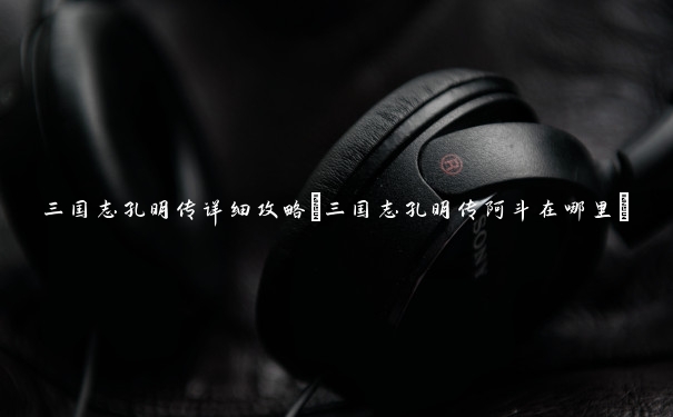 三国志孔明传详细攻略(三国志孔明传阿斗在哪里)