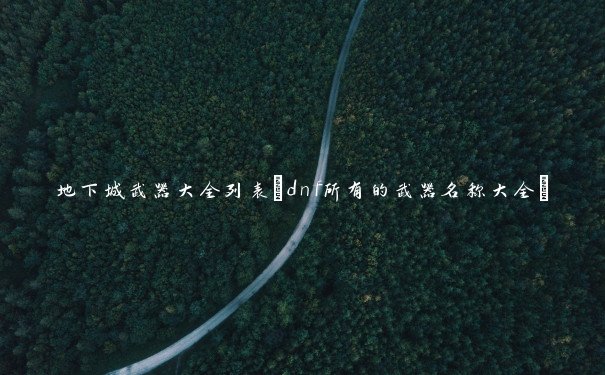 地下城武器大全列表(dnf所有的武器名称大全)