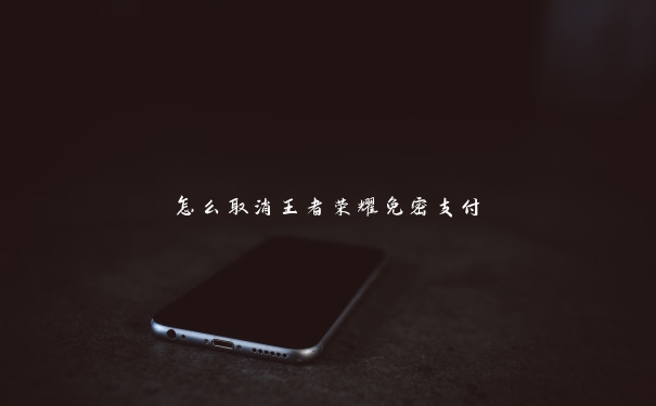 怎么取消王者荣耀免密支付