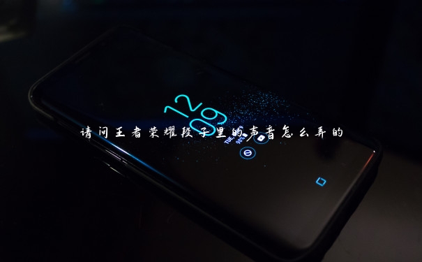 请问王者荣耀段子里的声音怎么弄的