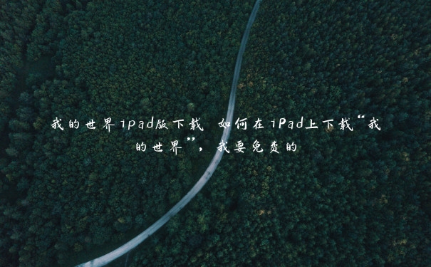 我的世界ipad版下载 如何在iPad上下载“我的世界”，我要免费的