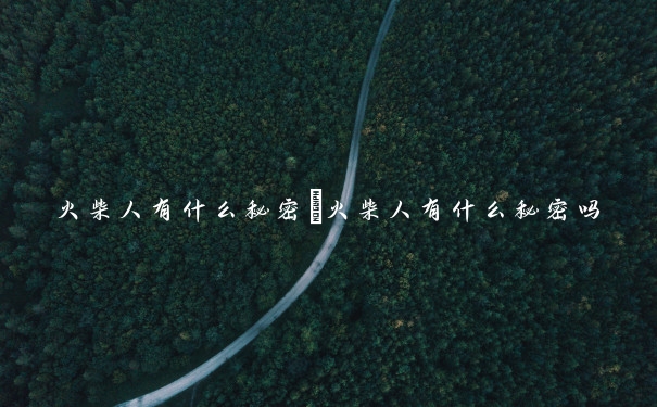 火柴人有什么秘密　火柴人有什么秘密吗