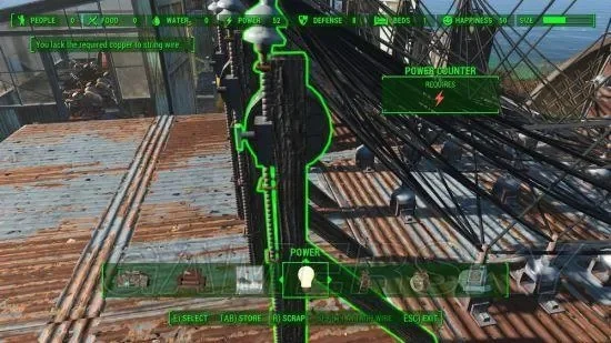 《辐射4》接电线教程：建造模式启动，连接设备，确保电力供应